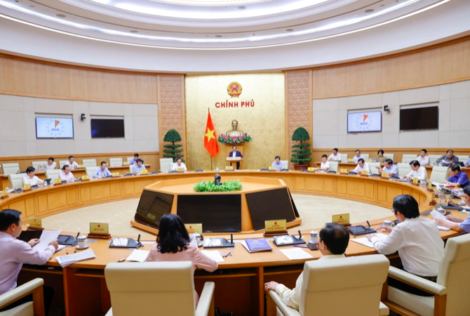 Thủ tướng Phạm Minh Chính chủ trì phiên họp Chính phủ thường kỳ tháng 1/2025, thảo luận về nhiều nội dung quan trọng - Ảnh: VGP/Nhật Bắc