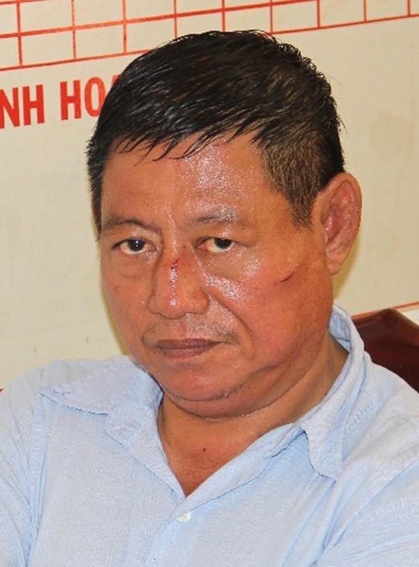 Trung tá Thi tại cơ quan điều tra.