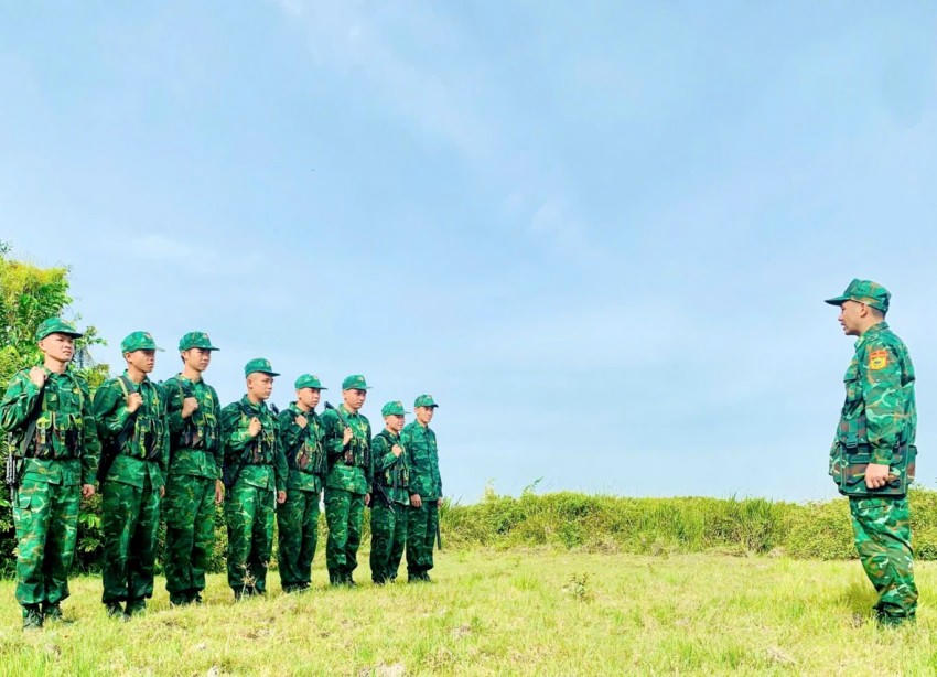 Đồn Biên phòng Mỹ Thạnh Tây tổ chức tuần tra, kiểm soát bảo vệ biên giới. Ảnh: Luận Quân
