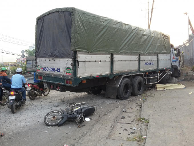 Hiện trường vụ tai nạn thương tâm.