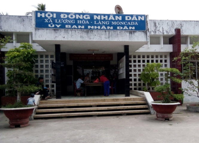 Trụ sở UBND xã Lương Hòa, huyện Giồng Trôm, tỉnh Bến Tre, nơi ông Phan Văn Dương công tác (Ảnh: Tuổi trẻ)