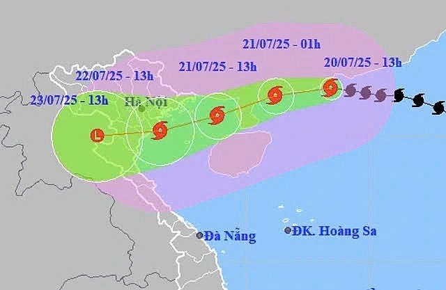 Dự báo đường đi của bão số 3