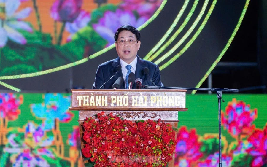 Chủ tịch nước Lương Cường dự và phát biểu tại Lễ kỷ niệm 70 năm Ngày Giải phóng Hải Phòng.