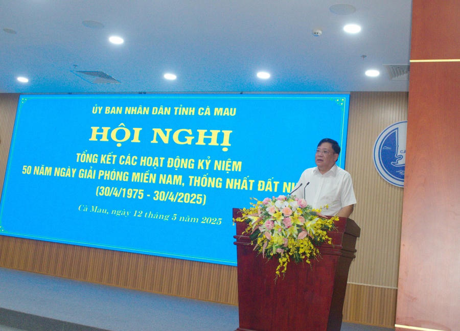 Ông Phạm Thành Ngại - Phó Bí thư Tỉnh ủy, Chủ tịch UBND tỉnh Cà Mau, phát biểu tại Hội nghị.