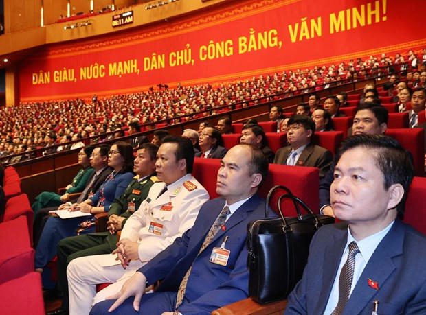 Các đại biểu dự phiên tham luận tại hội trường Trung tâm Hội nghị Quốc gia, sáng 27/1. (Ảnh: TTXVN)
