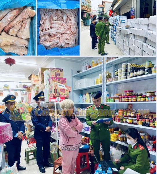 Lực lượng chức năng kiểm tra việc chấp hành pháp luật về an toàn thực phẩm đối với chủ cơ sở kinh doanh của Phạm Thu Trang