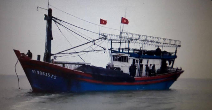 Tàu cá nơi các thuyền viên làm việc và không may xảy ra tai nạn.