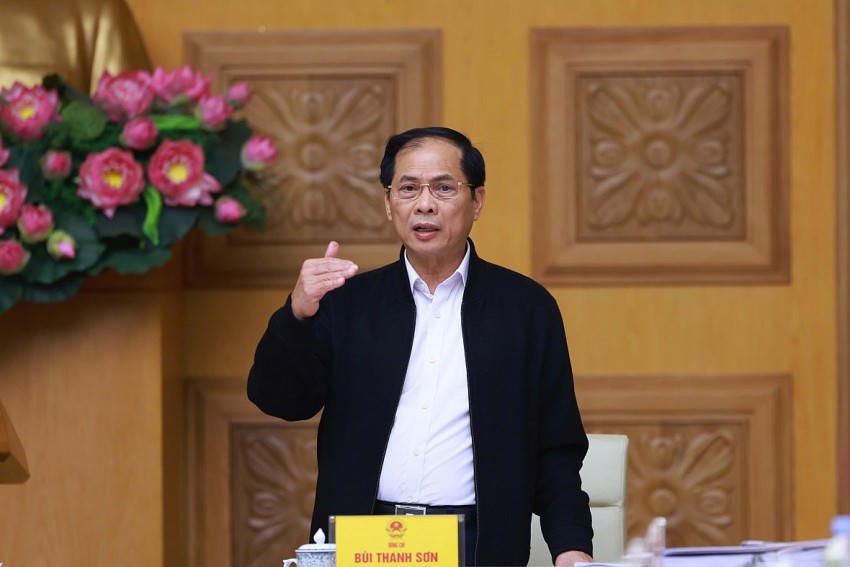 Phó Thủ tướng Bùi Thanh Sơn phát biểu tại phiên họp - Ảnh: VGP
