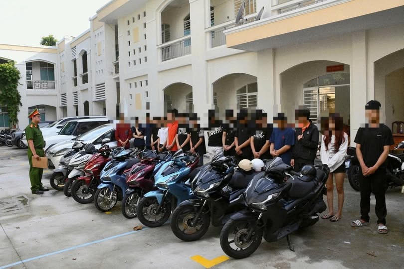 Công an TP Đà Nẵng triệu tập hàng chục thanh thiếu niên tụ tập, gây rối trật tự công cộng. (Ảnh: Công an TP Đà Nẵng)