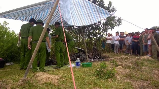 Hiện trường người phụ nữ xấu số bị thiêu cháy cùng chiếc xe SH