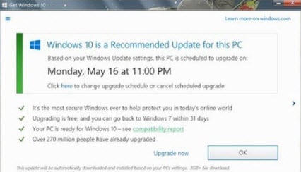 Thông báo của Microsoft khi nhấp vào dấu chéo mầu đỏ