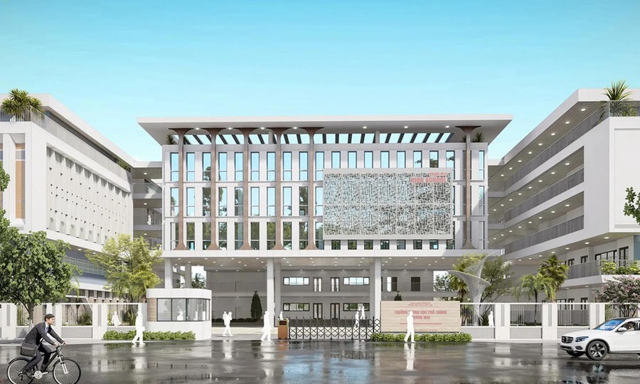 Hà Nội có thêm 43 trường học mới trước ngày khai giảng (Phối cảnh trường PHTH Đỗ Mười).
