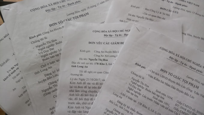 Bà Hoa đã gửi rất nhiề yêu cầu song hơn 5 tháng trời công an vẫn chây ì điều tra.