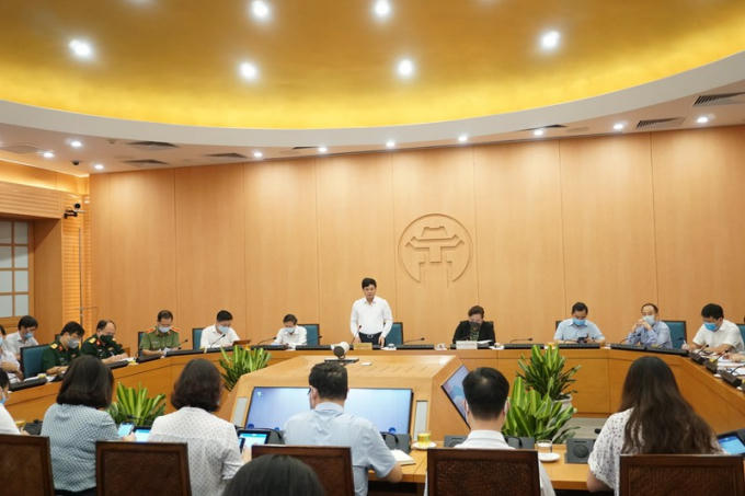 Toàn cảnh phiên họp chiều 21/8 của Ban Chỉ đạo phòng chống dịch thành phố Hà Nội