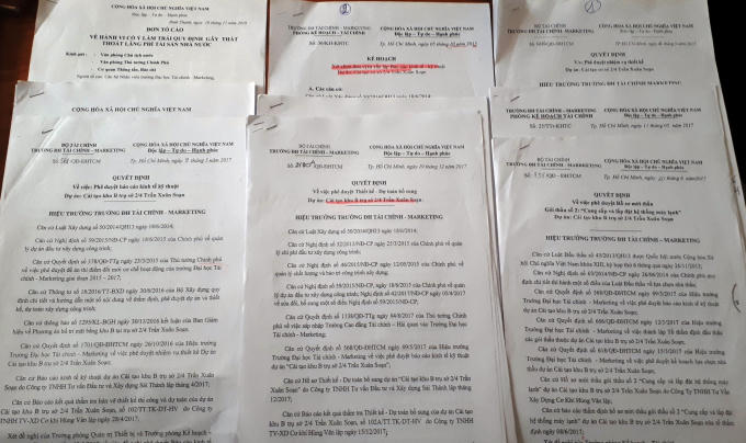 Hồ sơ liên quan đến phản ánh dấu hiệu tiêu cực tại Trường Đại học Tài chính – Maketing.