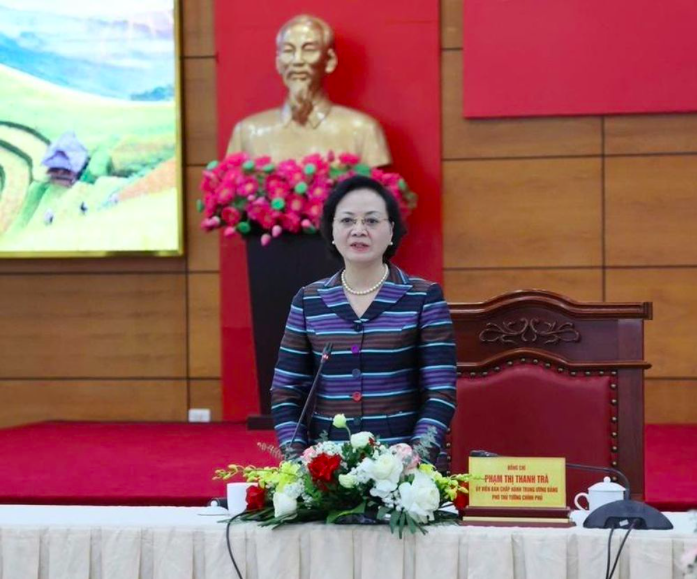 Phó Thủ tướng Phạm Thị Thanh Trà yêu cầu Lào Cai không chỉ dừng lại ở vận hành ổn định mà phải tạo ra một "cuộc cách mạng về tư duy quản trị" - Ảnh: VGP/Thu Giang