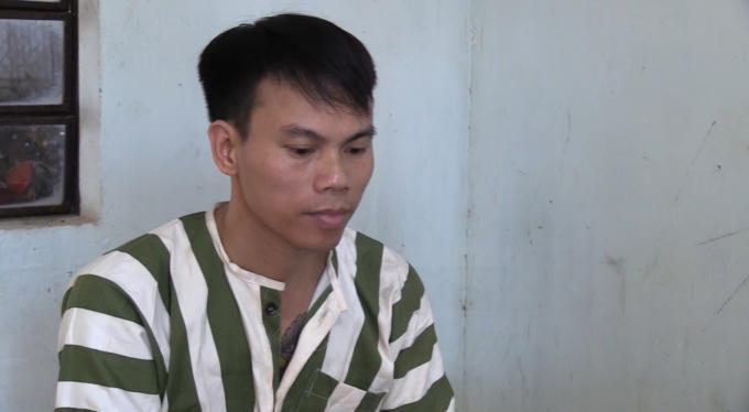 Đối tượng Phong tại cơ quan công an (Ảnh: Hà Bắc)