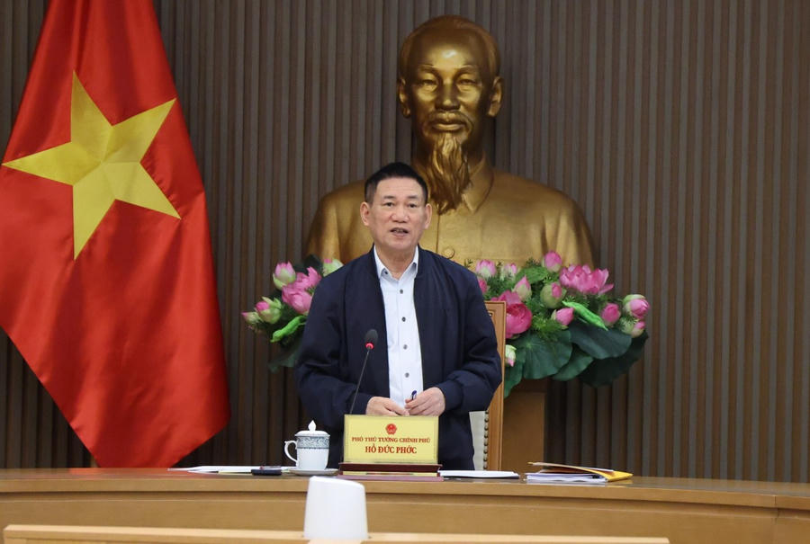 Phó Thủ tướng Hồ Đức Phớc chủ trì cuộc họp Hội đồng tư vấn chính sách tiền tệ - Ảnh: VGP/Trần Mạnh.