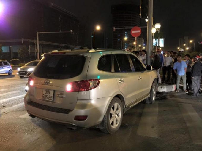 Chiếc xe Santafe gây tai nạn