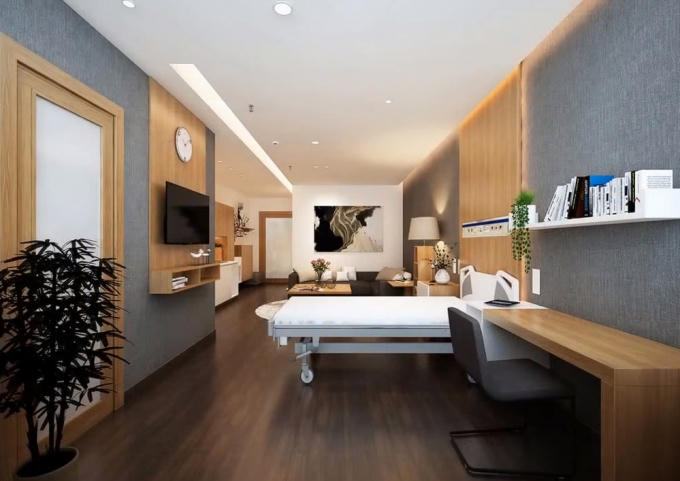 Hệ thống phòng nghỉ của bệnh nhân rất hiện đại. Đây là sự kết hợp mô hình Bệnh viện - Khách sạn của Bệnh viện Đa khoa Phương Đông.