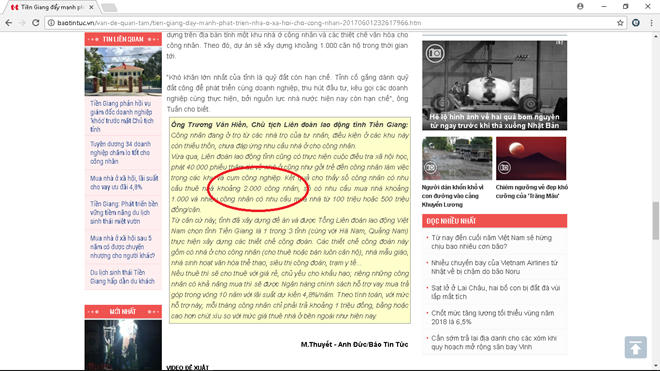 Hình chụp lại từ trang Web