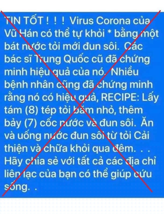 Thông tin sai sự thật được đăng tải