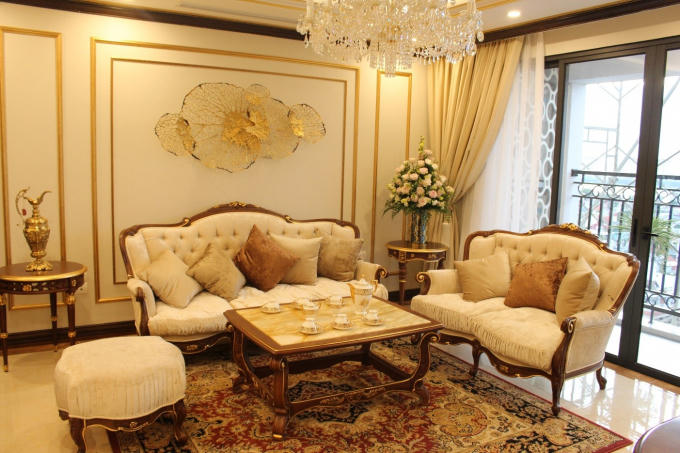 Không gian phòng khách lộng lẫy