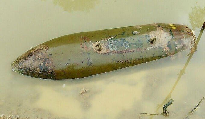 Quả bom được ông Đồng phát hiện.