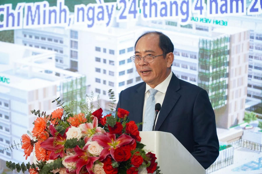 Giám đốc Sở Y tế TP HCM Tăng Chí Thượng phát biểu tại buổi lễ.