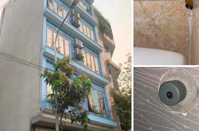 Hình ảnh camera giấu kín được ông N. lắp trong nhà vệ sinh các phòng trọ (Ảnh: Hoàng Tuấn).
