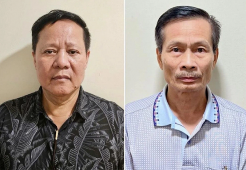 Hai bị can Đoàn Văn Huấn và Nguyễn Văn Chính, lãnh đạo Công ty Thái Dương.