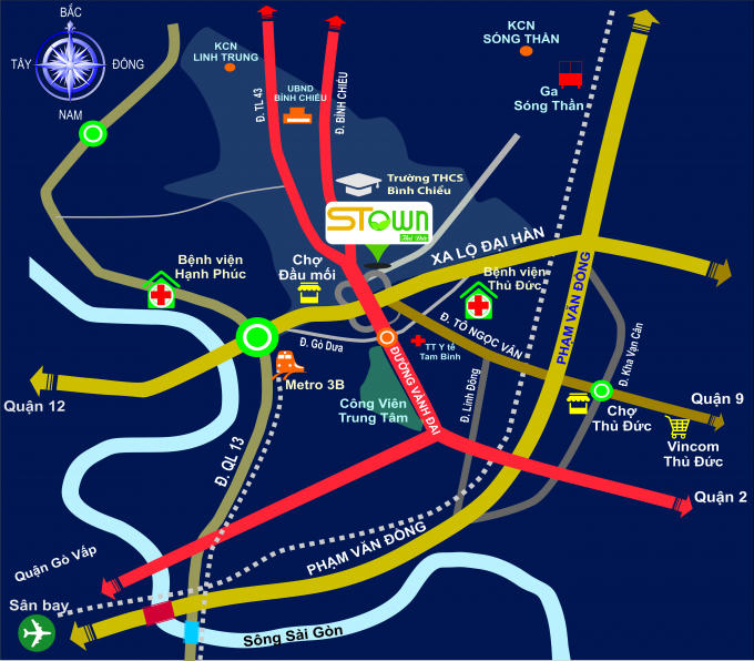 Sơ đồ vị trí STown Thủ Đức.