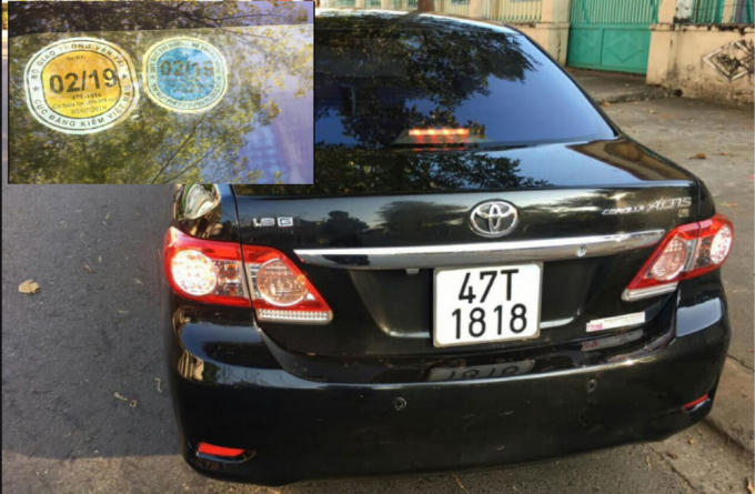 Chiếc xe ô tô nghi gây tai nạn và đã hết hạn đăng kiểm từ ngày 7/2/2019