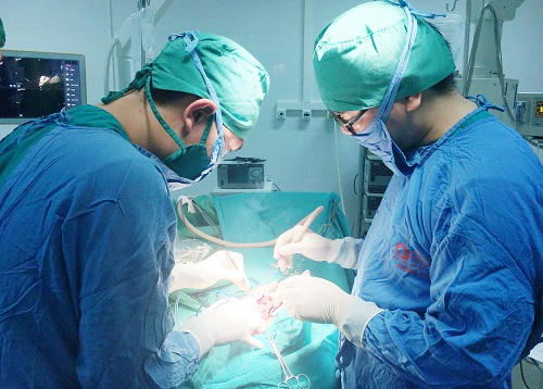 Các bác sĩ phẫu thuật cho bệnh nhân N.