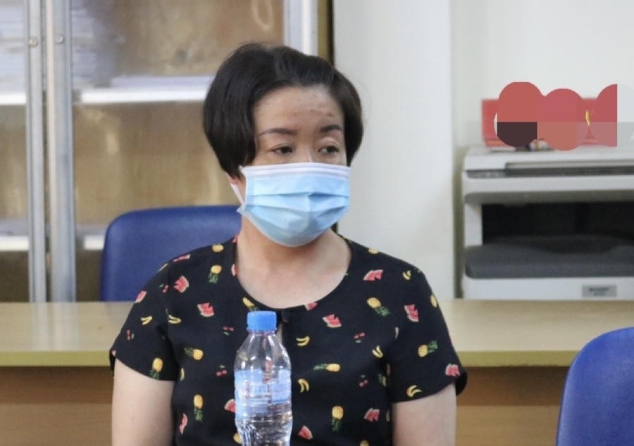 Đối tượng Nguyễn Thu Giang tại cơ quan Công an. (Ảnh: Công an tỉnh Bắc Kạn)