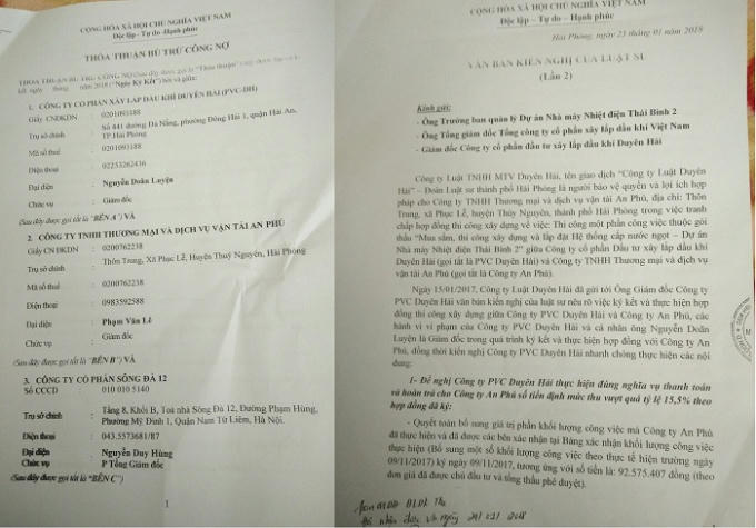 Thỏa thuận bù trừ công nợ và văn bản kiến nghị của luật sư.