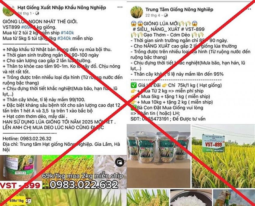 Một số bài đăng quảng cáo của các đối tượng trên mạng xã hội Facebook. Ảnh Bộ công an.