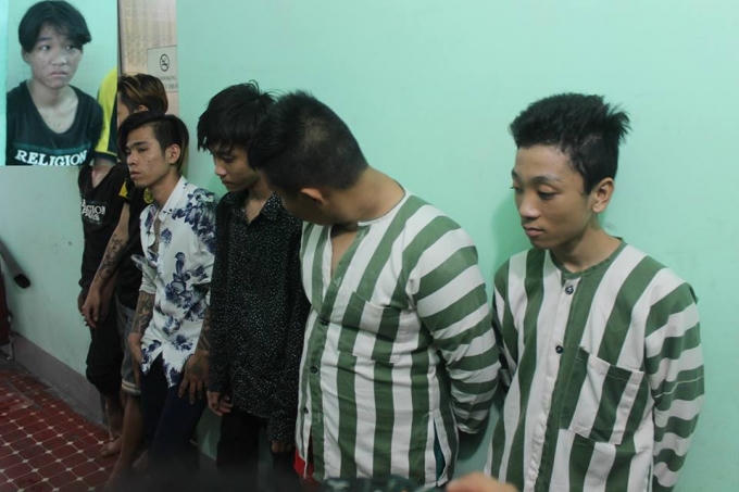 Quý (ảnh nhỏ) cùng đồng phạm bị công an bắt giữ.