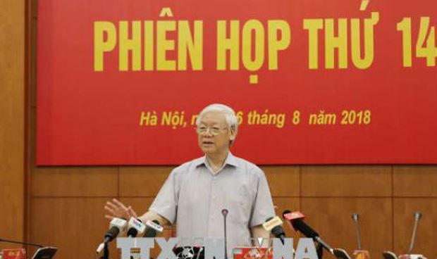 Tổng Bí thư Nguyễn Phú Trọng phát biểu tại phiên họp.