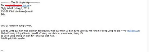 Th&agrave;nh vi&ecirc;n Ban quản trị Diễn đ&agrave;n WhiteHat.vn x&aacute;c nhận email m&agrave; độc giả ở Hưng Y&ecirc;n nhận được l&agrave; email lừa đảo nhằm chiếm đoạt t&agrave;i khoản thư điện tử của người d&ugrave;ng.