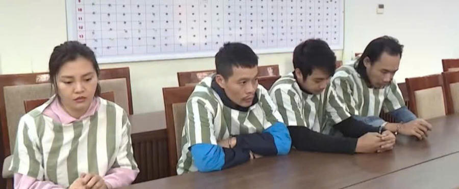 Nguyễn Thị Trà My cùng các đối tượng tại Cơ quan Công an.