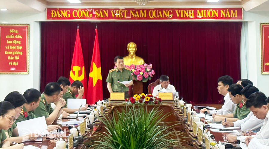 Thượng tướng Lương Tam Quang - Thứ trưởng Bộ Công an đã có buổi làm việc với Tỉnh ủy Đồng Nai. (Ảnh: ĐN Online)