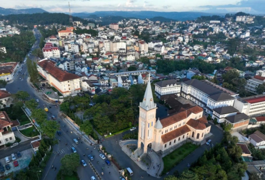 TP Đà Lạt nhìn từ trên cao. Ảnh: T.N