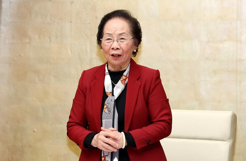 Chủ tịch Hội Khuyến học Việt Nam Nguyễn Thị Doan phát biểu tại buổi làm việc - Ảnh: VGP