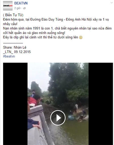 Thông tin được đăng tải trên trang thông tin Beat.