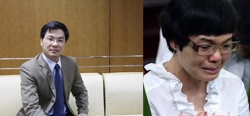 Nguyên TGĐ ngân hàng Thương mại Cổ phần Dầu khí toàn cầu (GP Bank) Phạm Quyết Thắng vừa bị khởi tố (trái) và Huỳnh Thị Huyền Như bị kết án chung thân. (phải) (Ảnh: Zing, ĐSPL).