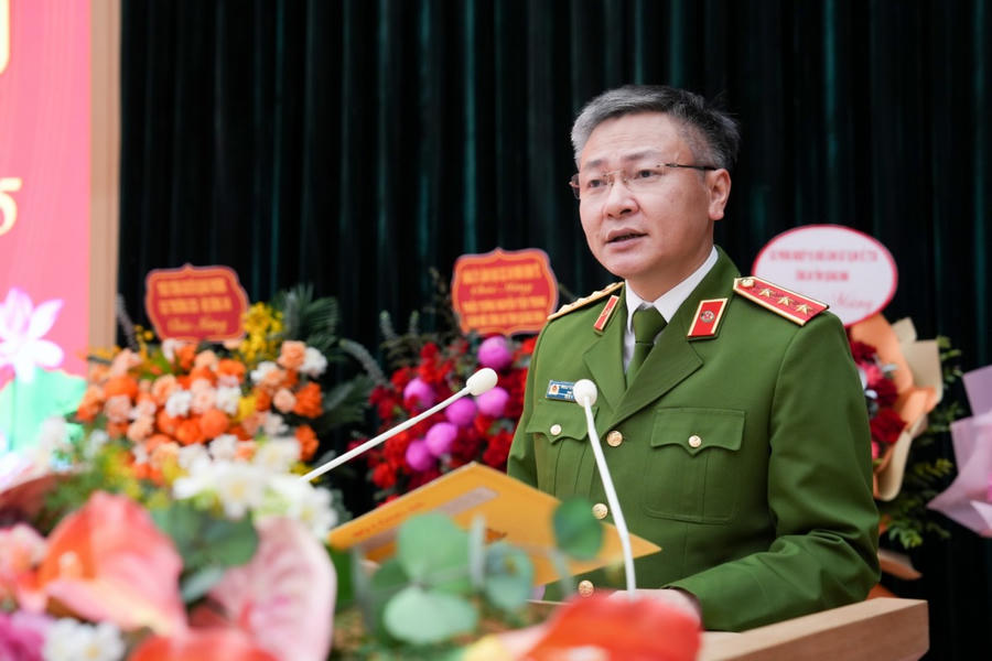 Thượng tướng Nguyễn Ngọc Lâm, Thứ trưởng Bộ Công an phát biểu giao nhiệm vụ.