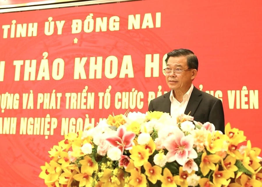 Bí thư Tỉnh uỷ Đồng Nai Nguyễn Hồng Lĩnh phát biểu tại Hội nghị.
