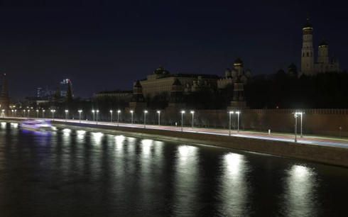 Điện Kremlin (Nga) tắt đèn hưởng ứng Giờ trái đất.