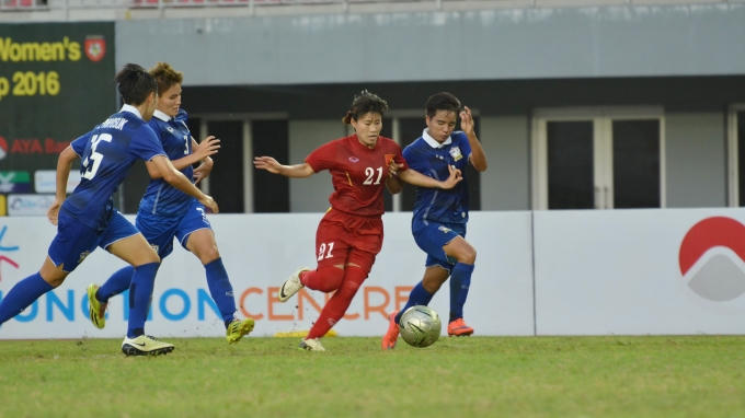 Đổi tuyển nữ Việt Nam đã có chiến thắng thuyết phục 2-0 trước Tuyển nữ Thái Lan tại vòng bảng.